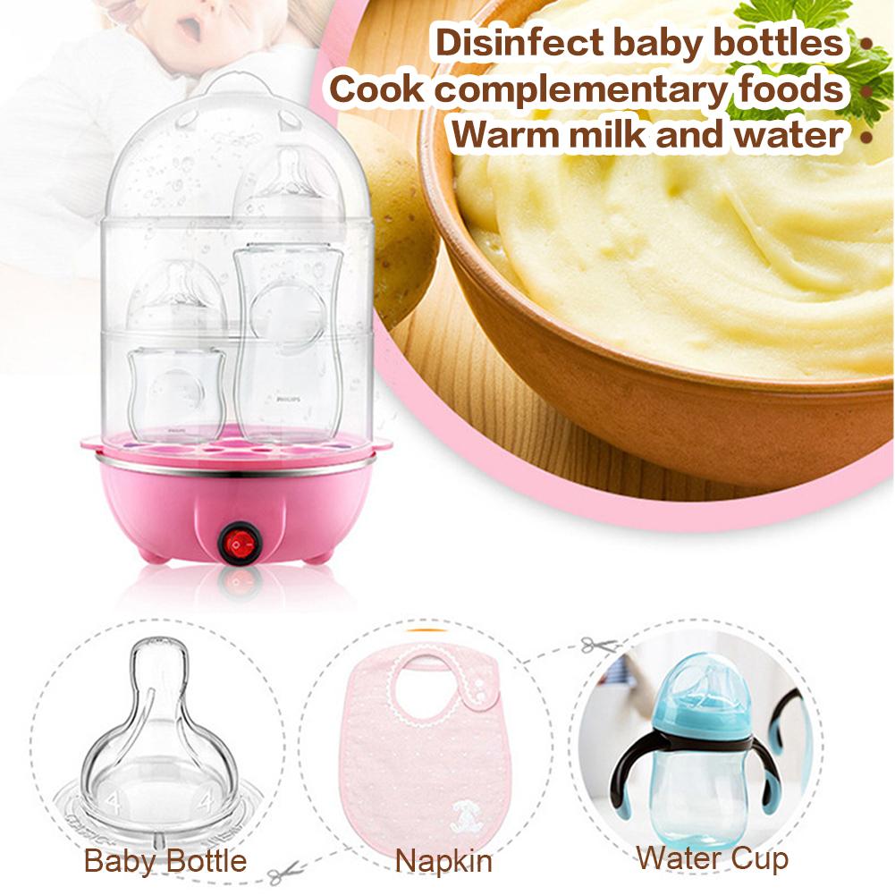 110V/220V Electric Egg Boiler Rapid Heating Automatic Corn Steamer 3-Layer Mini Kitchen Poacher for Cooking Breakfast Machine