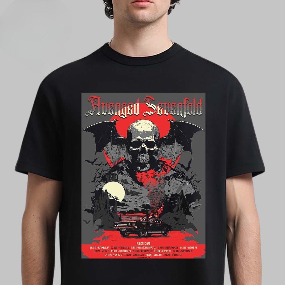 Hot Avenged Sevenfold Chicago 2025 Pop Up Venue Tee At Soldier Field On August 31 2025 The Reaper Two Sided T-Shirt
