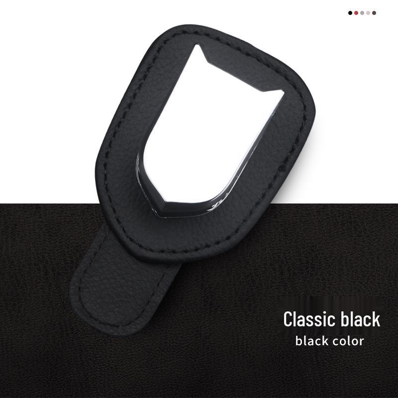 Car Sun Visor Glasses Clip: Multifunctional Sunglasses Holder & Bill Storage In Creative Cowhide Design