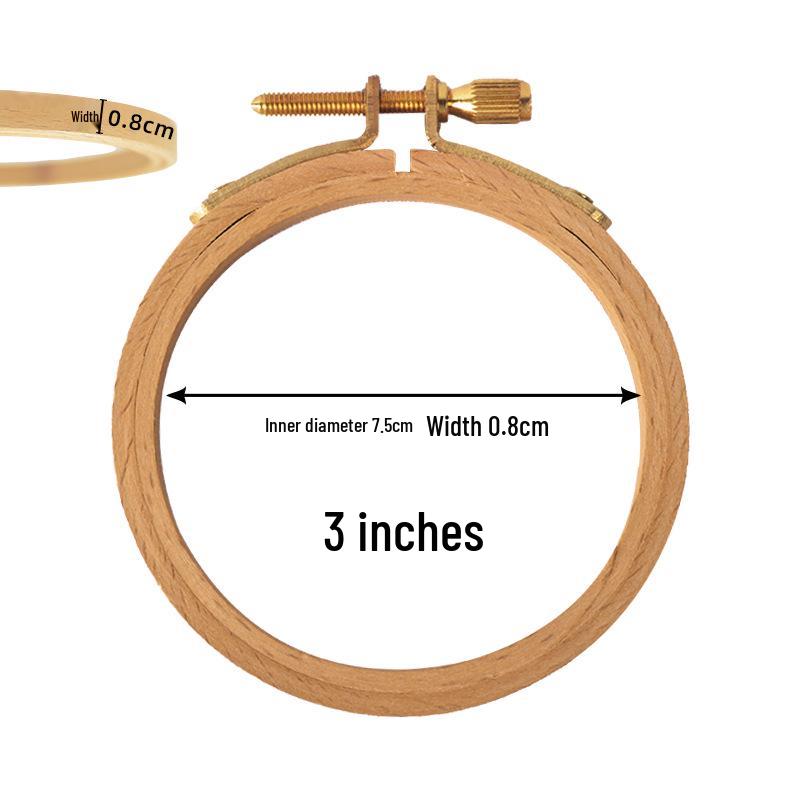 Adjustable Beech Wood Embroidery Hoop - Solid Wood Frame for Punch Needle, Hand Embroidery, and Cross Stitch Projects
