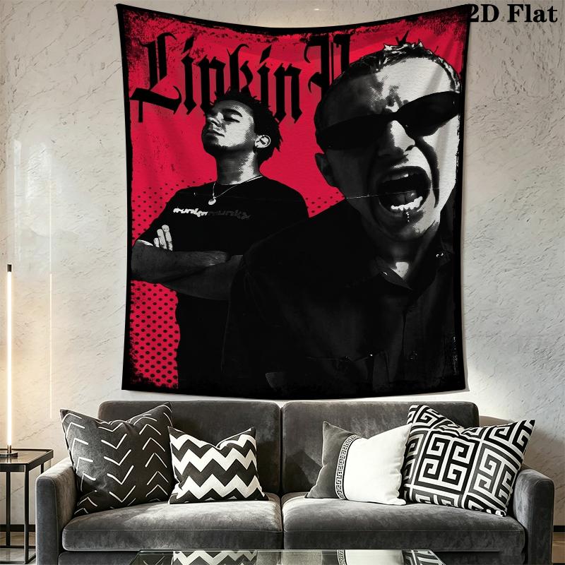 Linkin Park Wall Tapestry Aesthetic Wall Hanging Printed Fabric Blanket Decorative Tapestries for Bedroom Living Room Home Decor