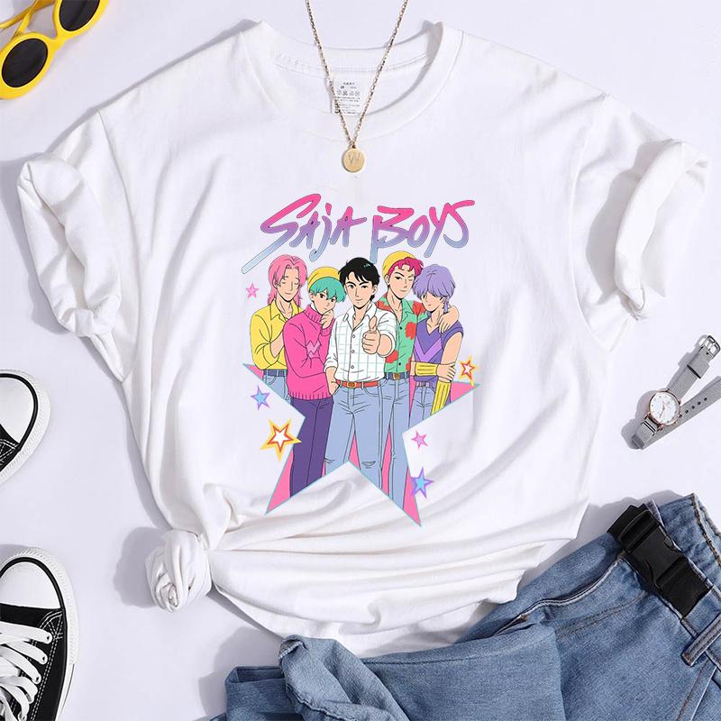 Hot K-Pop Demon Hunters Funny Summer T-Shirt Harajuku Saja Boys Derpy Tiger Print Fashion Short Sleeve Summer Casual T-Shirt Top