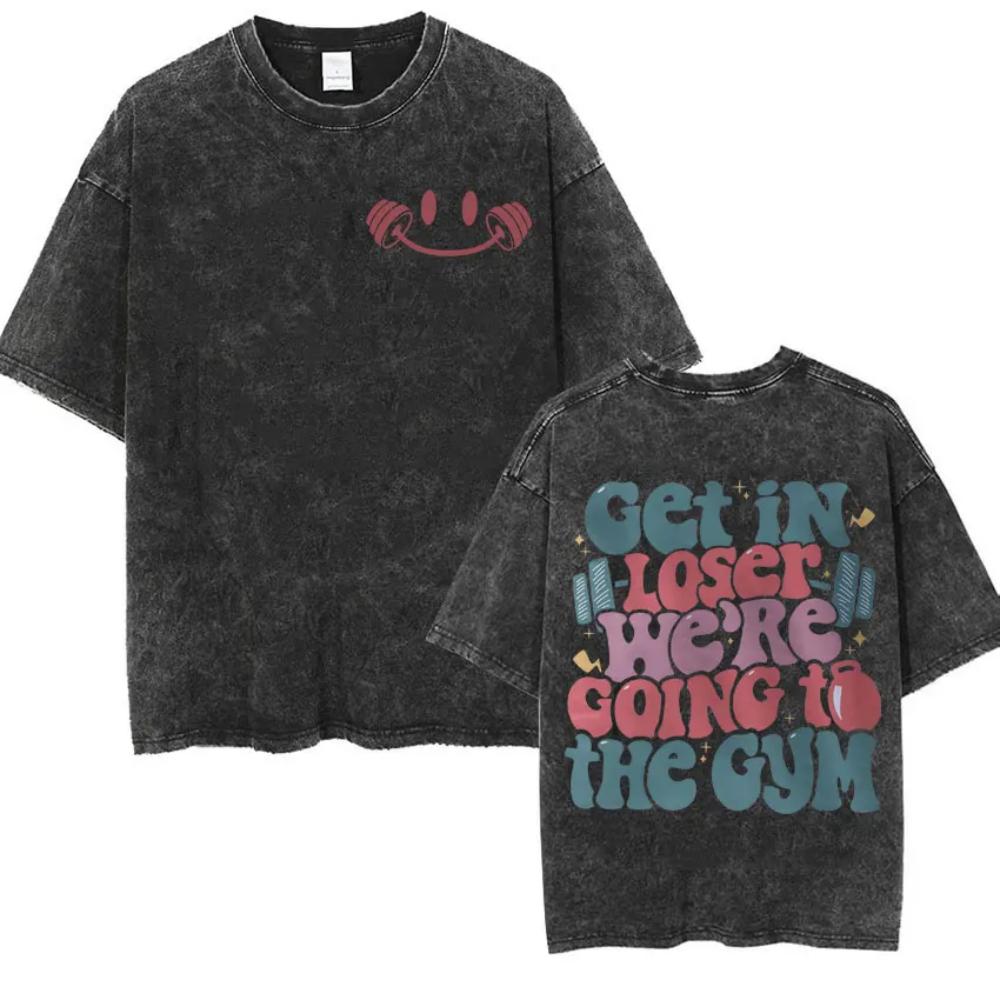 

Vintage Washed Harajuku Aesthetic Tee Skeleton Muscle Mommy Print Funny Gym Lover Unisex Casual Soft Breathable Everyday 2XL
