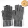 Women's Winter Knitted Gloves, Double-Layer Velvet, Thickened, Cold-Proof, Warm, Touchscreen, Perfect for Outdoor Cycling.