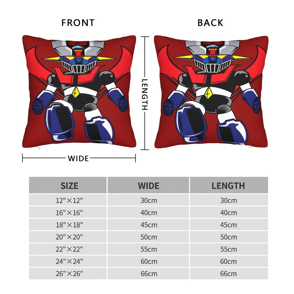 cartoon Rocket Punch Mazinger Z Pillow Cover Soft Cushion Cover Funny Pillow Case For Living Room Chair