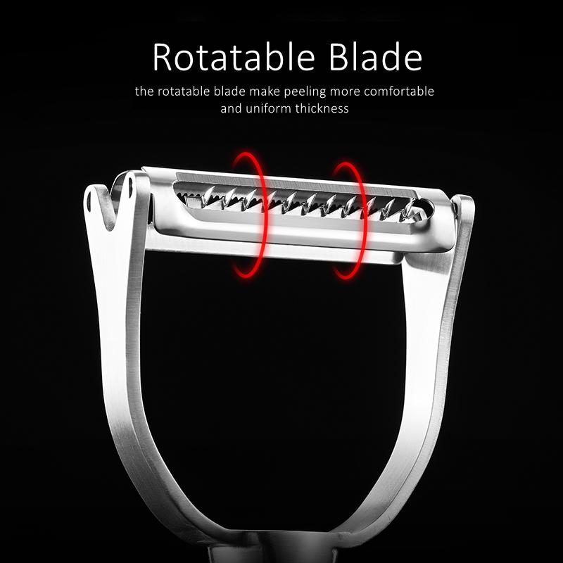 LFGB Certification Ultra Sharp 420 Stainless Steel Blade Peeler and Grater 2 In 1 Kitchen Tool Grater for Vegetable and Fruit 4