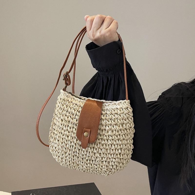 New Summer Shoulder Bag Grass Woven Crossbody Basg for Women Bohemian Beach Simple Designer Small Purses and Handbags 2026