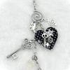 Trendsetting 60cm Extendable Charm Necklace Showcasing Artistic Dot Heart Skull And Spirals Details Elegant Clavicle Chai