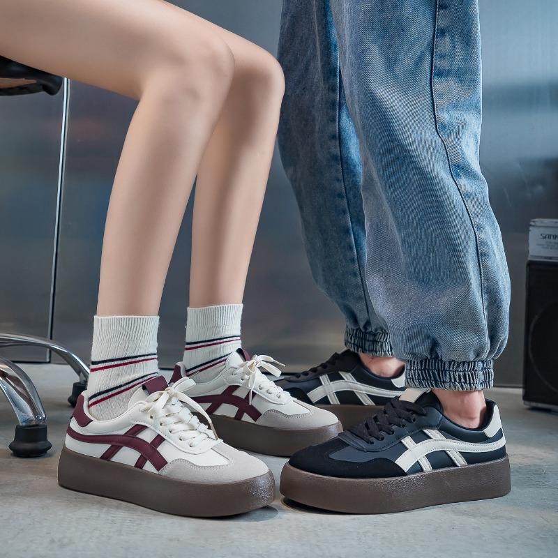 Retro Casual Couple Board Shoes Women's New Platform Student Shoes Versatile Fashion White Shoes 8861
