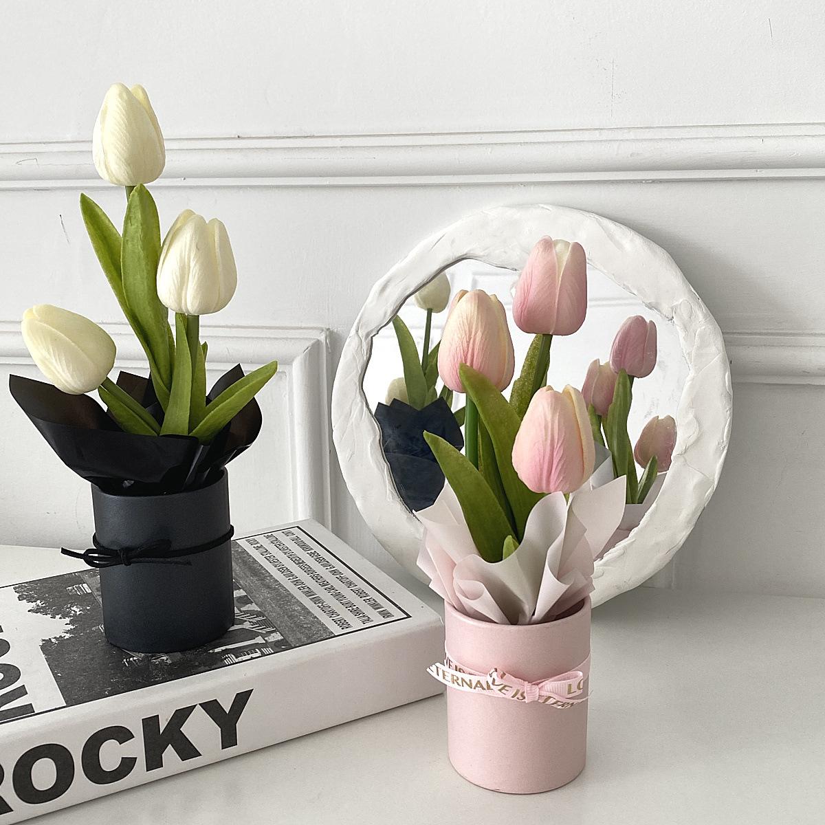 

Artificial Tulips Flowers Home Garden Decoration Flower Bouquet Birthday Party Wedding Home Decoration Fake Flower Lovers Gifts