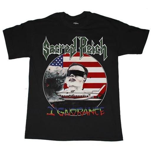 

Sacred Reich Ignorance 2017 Футболка с коротким рукавом Черная Размеры от S до 4XL Подарок QQ1079 Унисекс M