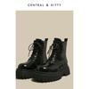 Winter Martin Boots Women's Thick-soled Medium Boots Autumn Martin Boots Women's Motorcycle Boots Black Short Boots