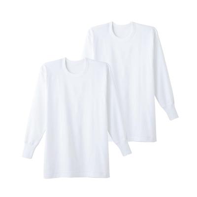 Gunze RP2808A Inner Far Infrared Long Round Set of White Men's Shirts, Treatment, Quick-Drying, Smooth, Sleeve, Neck, 2,