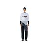 Li Ning Sports Basketball Series Fun Logo Print Loose Round Neck Pullover Sweatshirt Men sweatshirt White AWDRA57-6