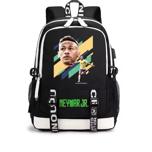 Neymar Neymar Football Print Student Bag Usb Backpack Leisure Outdoor Travel Bag