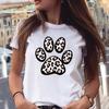 Women T-shirts Love Trend Style Dog Paw Cartoon Animal Pet 90s Summer Graphic Print Female Stylish T Top Shirt Girl Tee T-Shirt