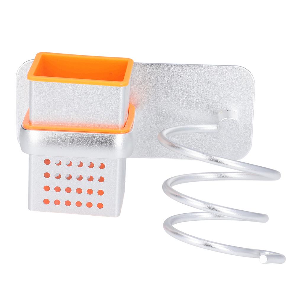 Hair Dryer Holder Free Punch Wall Mounted Universal Size Space Aluminum Blow Dryer Holder for Blow Dryer Toiletries
