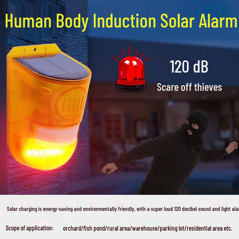 

Солнечная уличная охранная сигнализация с обнаружением движения и длительным временем ожидания