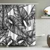 Decorate Your Bathroom With This Black White Leaves Shower Curtain Perfect For Modern Bathrooms!