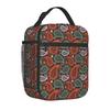 Red Paisley Mandala Lunch Box Portable Insulated Lunch Bag Reusable Cooler Bento Tote Bag for Women Men Work Picnic Hiking