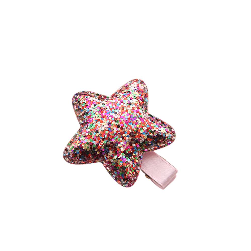 Baby Kids Girls Children Shiny Princess Sequins Star Heart Butterfly Hair Clip