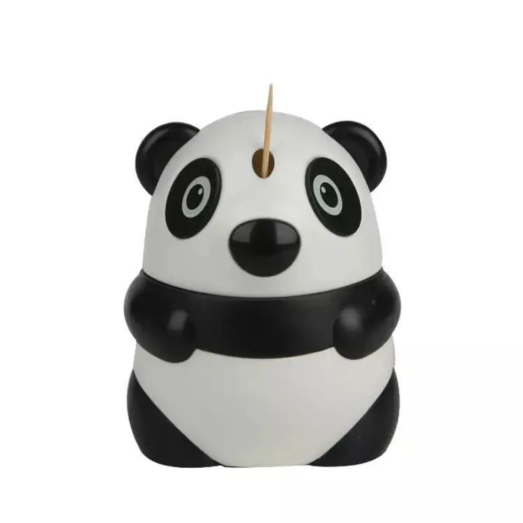 Creative Automatic Toothpick Holder Press Type Cartoon Panda Toothpick Box, Fashionable and Cute Personality