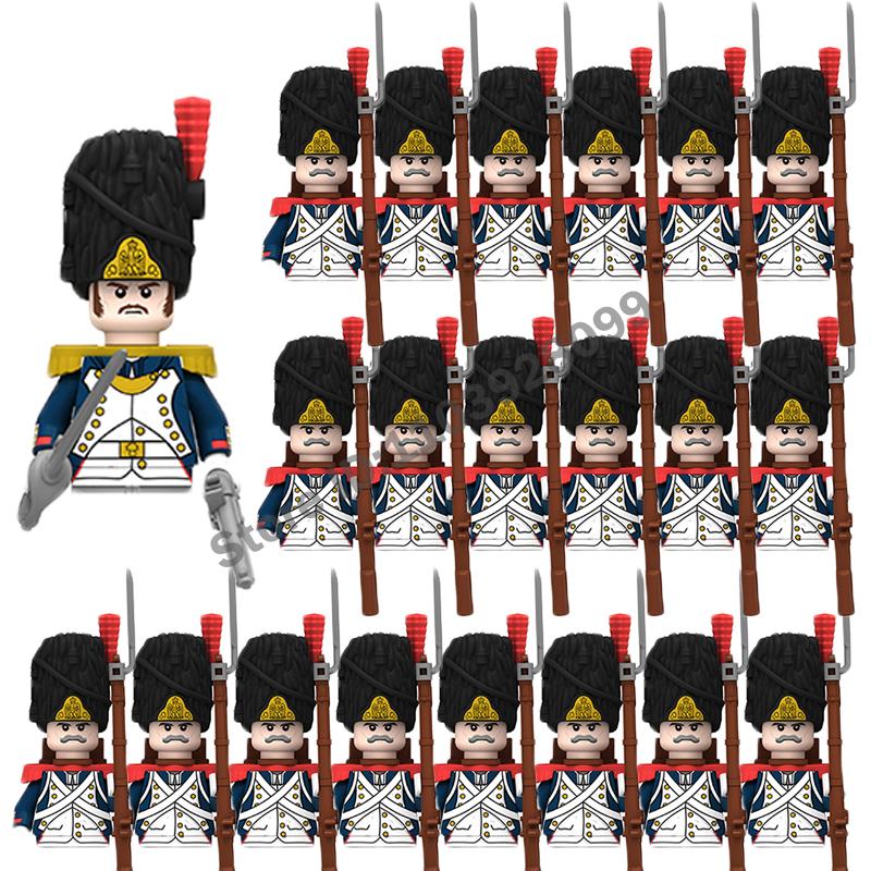 Medieval Military Building Blocks Napoleonic Wars Castle Knight Soldier Figures Weapons Guns British French Marshal Infantry Toy