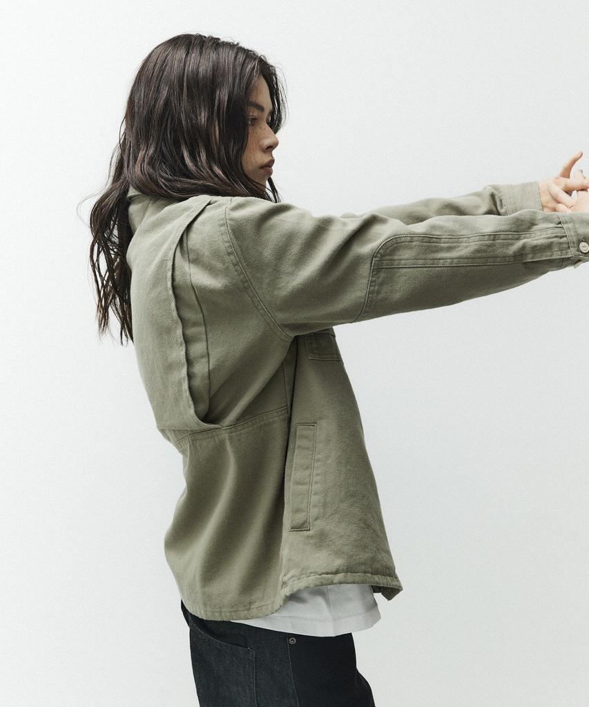 Magoodgan Hunter 5504 Canvas Oversized Grayish Blue Zip-Up Jacket