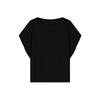 Loose Slim Looking Casual off-the-Shoulder Knitting Short Sleeve T-shirt