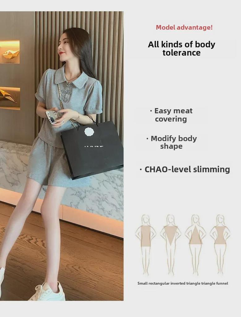 Summer Sports Suit: Stylish, Youthful, and Playful Two-Piece Set with Short Sleeves and Shorts