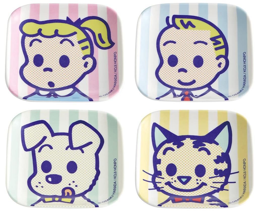 Skater Small Melamine Mini Osamu 8cm X 4 (skater) Plates, Goods, FACE, 8cm, Plates, MPSQ1-Q-A