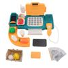 Cash Register Toy for Kids with Checkout Scanner Play Food Set Play Calculator Credit Card Rder Voice Broadcast Pretend Cash Register