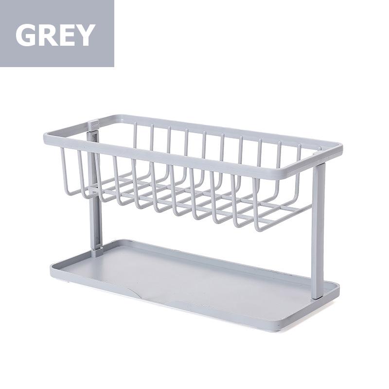Suport de scurgere dublu pentru chiuvetă Suport de depozitare pentru burete Suport de scurgere pentru consumabile de depozitare pentru chiuvetă