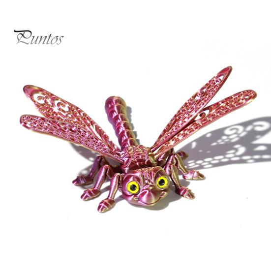 Eco-friendly Plastic Figure 3D Printed Articulated Dragonfly Model, Flexible Realistic Animal Fidget Toys, Educational Science Teaching Aid