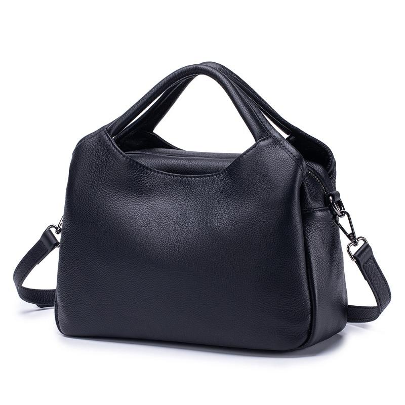 

New leather large-capacity casual women s bag soft leather texture portable shoulder bag simple Korean version messenger bag versatile чёрный