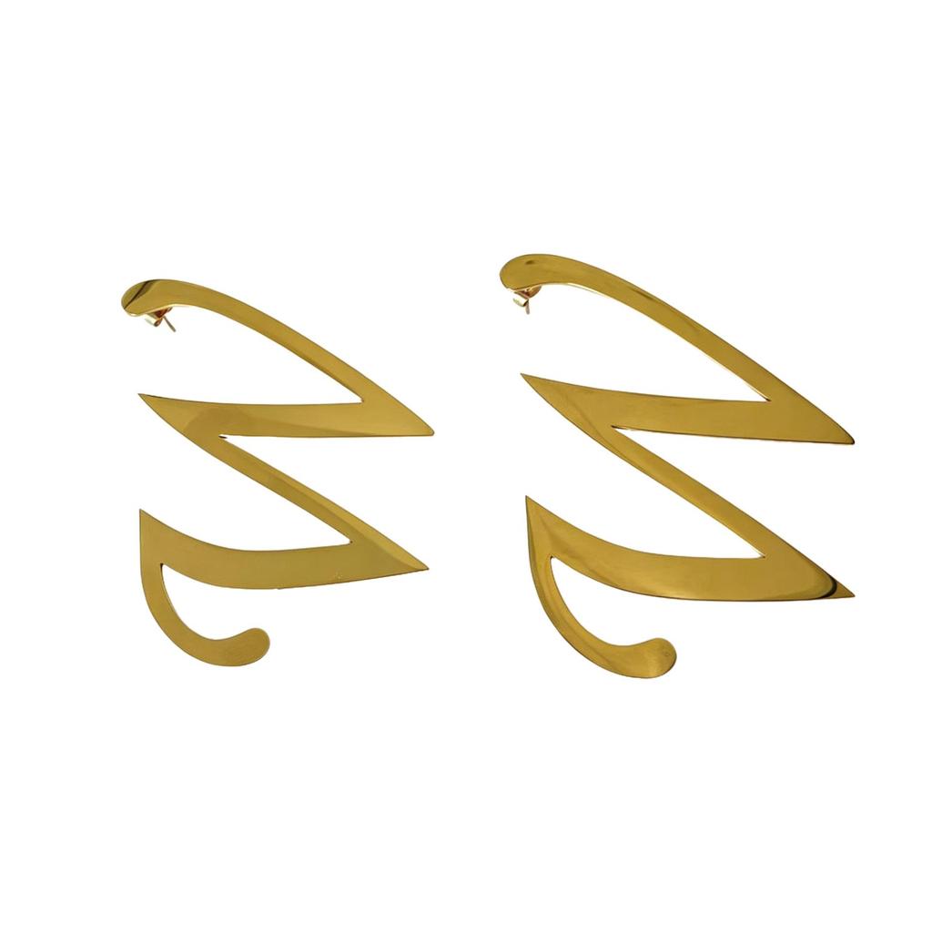 European & American Simple Ins Style Stainless Steel Exaggerated Letter Earrings