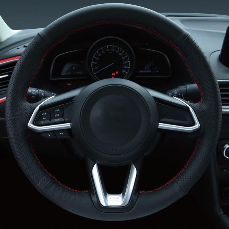 For Mazda CX-3 CX3 2017 2018     Car Styling Stick Cover Steering Wheel Button Switch Kit Trim Frame Panel Trim