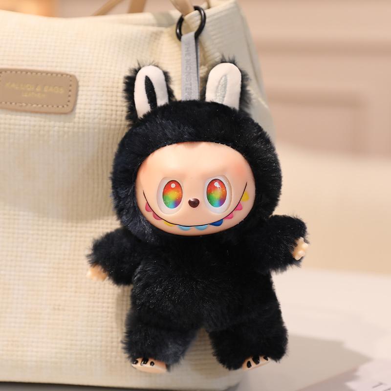 

1 шт. Виниловая плюшевая игрушка, которую можно использовать в качестве подвески, идеально подходит для того, чтобы поделиться с семьей и друзьями. Это лучший подарок - брелоки Labubu 17CM чёрный