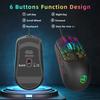 6 Button RGBs Illuminates Corded Mouse 3600DPI Precisions Tracking For Gaming Office Use With AntiSlip Scroll Wheel