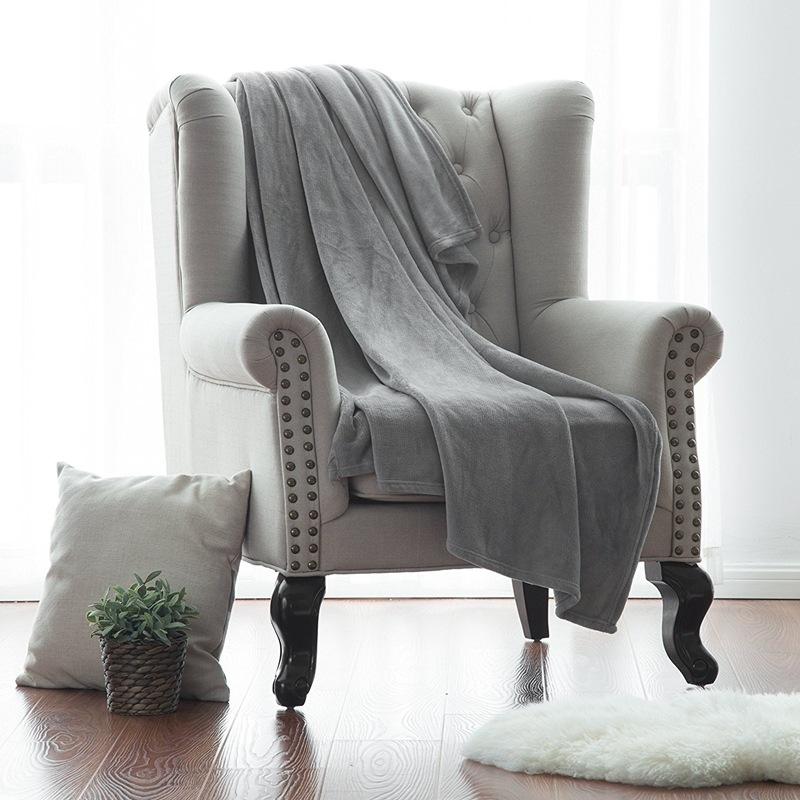Mode Weiche Decken Reise Sofa Einfarbig Fleece Decken für Bett