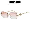 European And American New Fashion Personalized Snakehead Frameless Temple Sunglasses Trimmed Irregular High-End Sunglasses Trendy Glasses