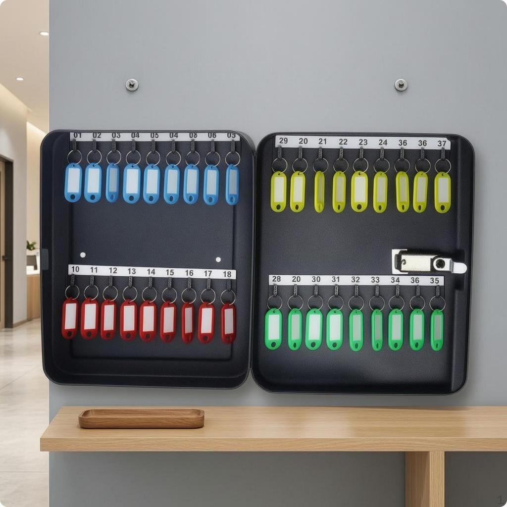 Metal Key Storage Box Multiple Hooks Wall Mount Cabinet Lockable 6key Combination