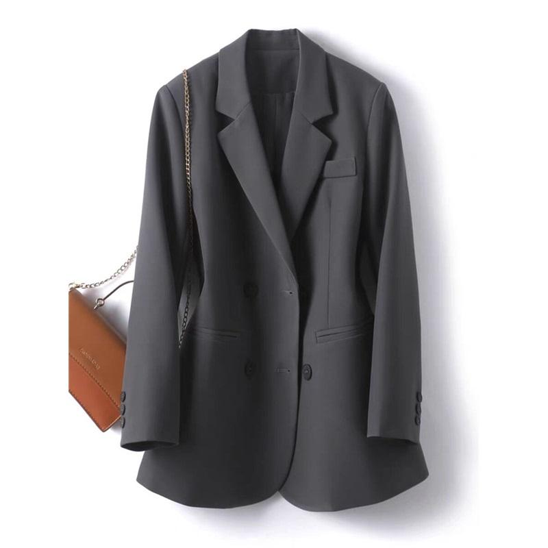 Damen Blazer Jacke Herbst Zweireihig Lässiger Anzug Mantel
