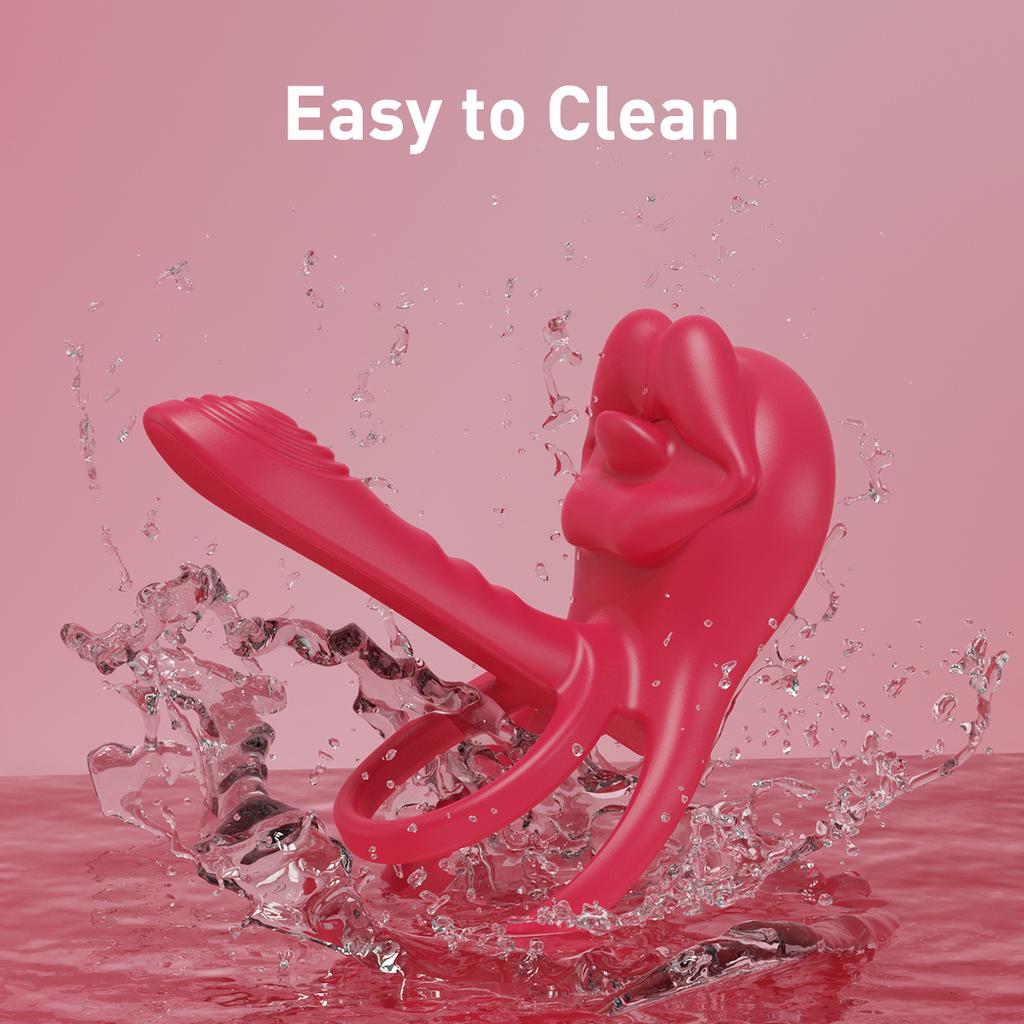 Vibrating Cock Double Ring Penis Ring for Men Ejaculation Delay Chastity Cage Penis G-spot Clitoris Stimulator Sex Toy for Men or Couples Masturbator