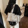 Minimalist Pillow Shoulder Bag For Women In Pu Oil Wax Leather With Large Capacity