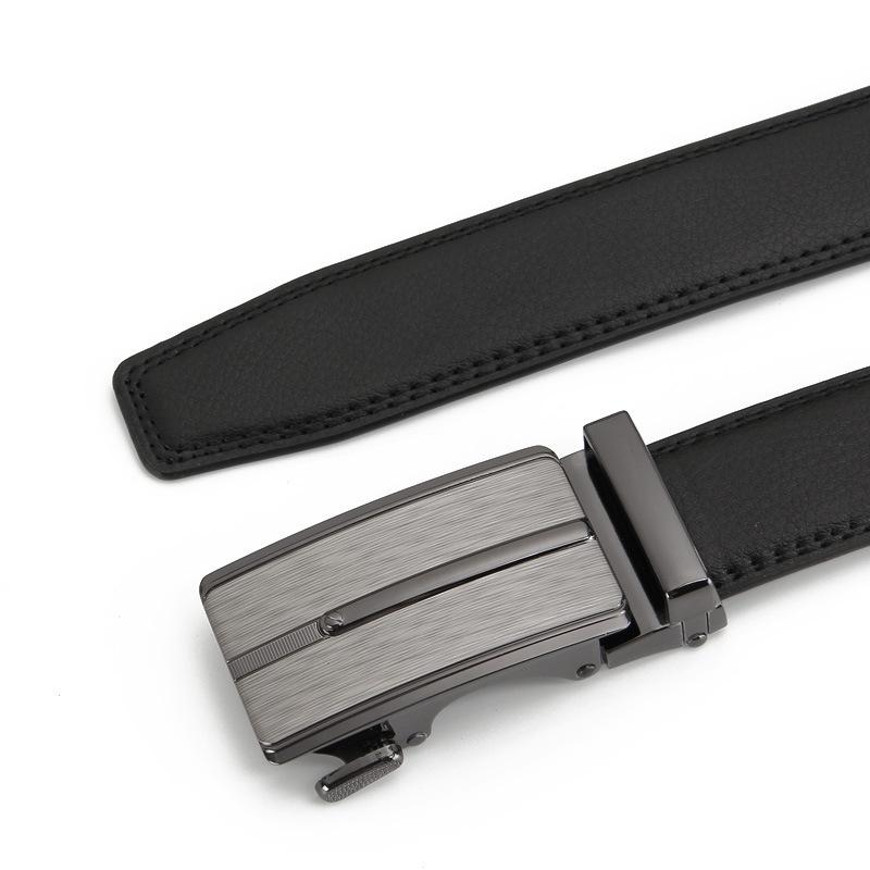 Men's Real Cowhide Belt Automatic Buckle Business and Casual Second Layer Cowhide Men's Waist Belt