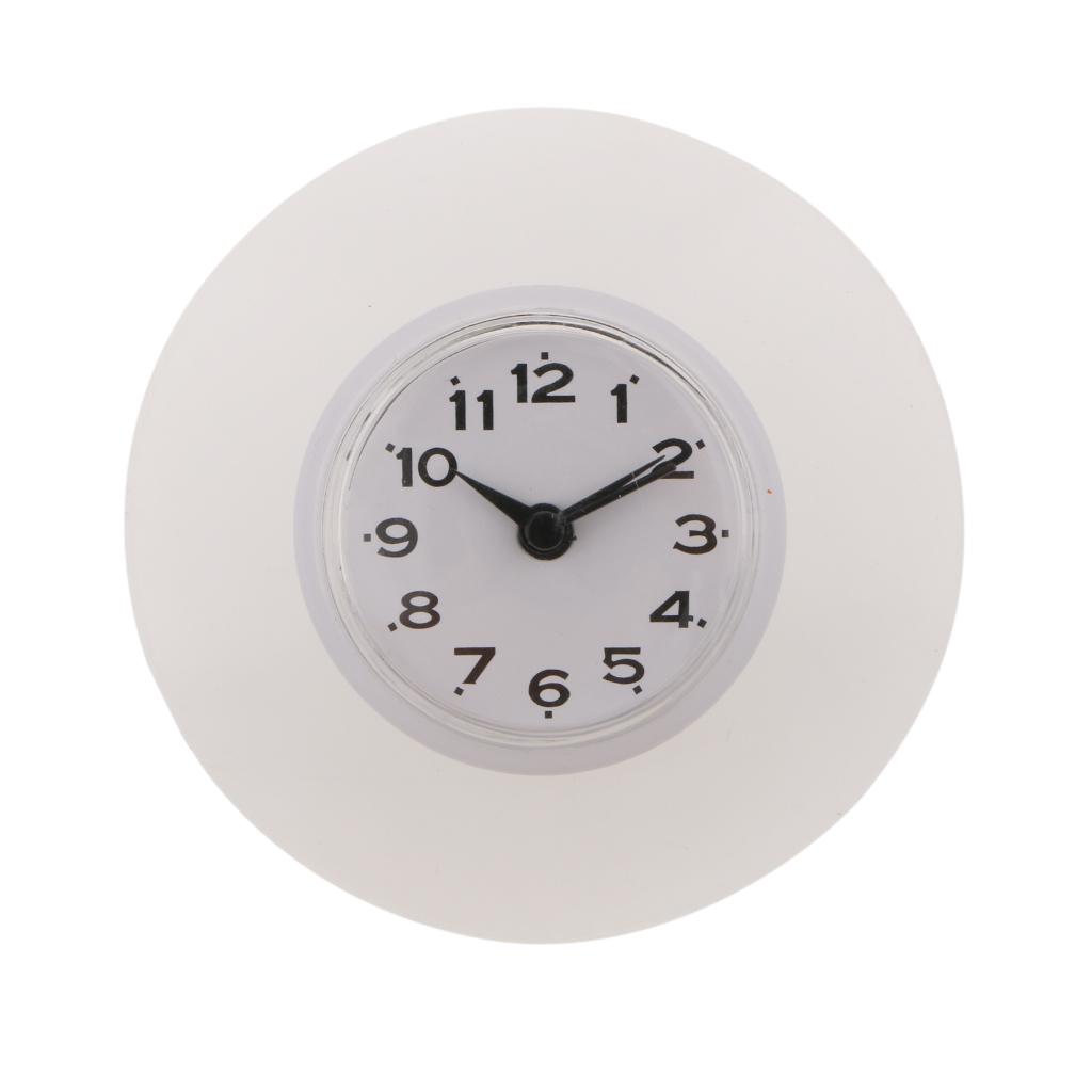 Mini Wall Clock Waterproof Suction Cup Silent Sucker Clock for Bathroom Mirror Kitchen Tile