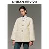 UR 2025 Women's Plush Toggle Button Round Neck Coat