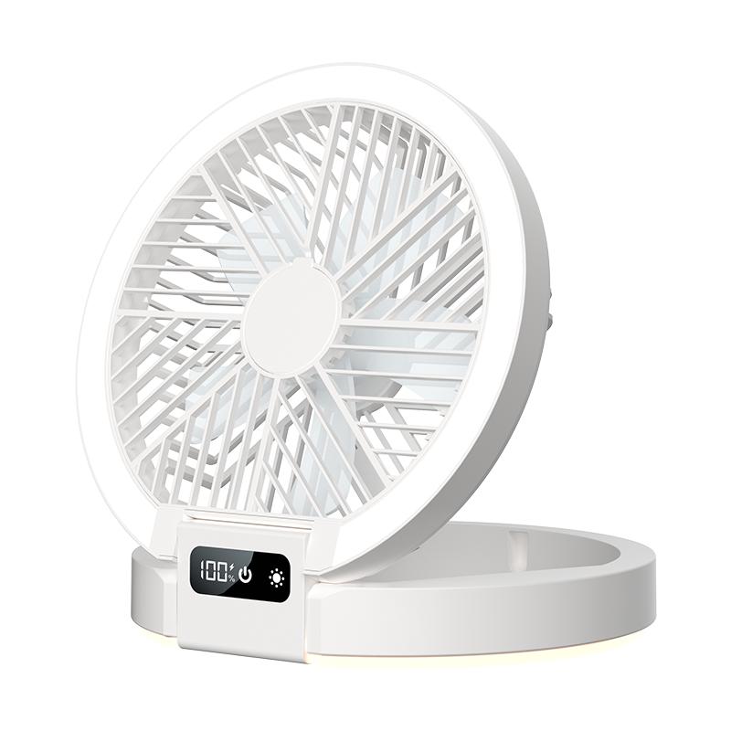New Desktop Wall Mounted Fan for Outdoor Camping, Portable Folding Fan with USB Interface, Outdoor Light, Ultra-Thin Small Fan