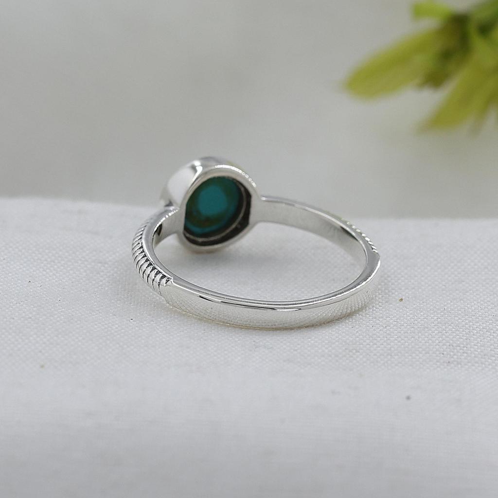 Turquoise Silver Ring, Women Jewelry, 925 Sterling Silver Handmade Jewelry, Silver Handmade Ring Ar8939